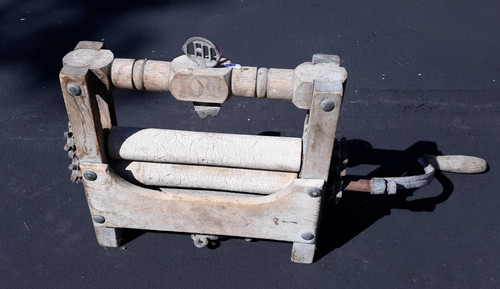 Wood clothes wringer - wood, primitive