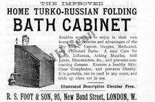 Folding BATH CABINET Medical Advert Original Antique 1897
