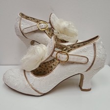 Ruby Shoo Perfect Vintage Cindy Silver Mary Jane Pumps Size UK 5 Boxed