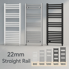Chrome White Black Heated Towel Rail Rad Radiator Bathroom Heating Flat Straight
