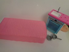 barbie doll accessories bed &