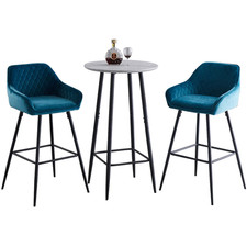 2 Velvet Bar Stools and Round