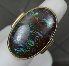 BOODLES Huge Natural Boulder Opal and 9ct Gold Heavy Statement Ring