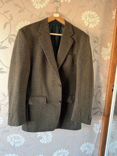 Pure new wool green tweed - m&s,