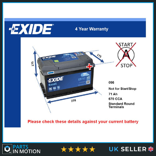 Battery fits kia ceed proceed - fits,