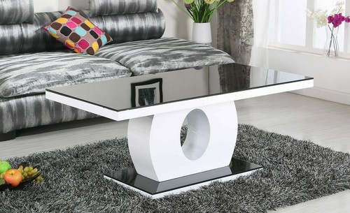 Coffee table black glass - coffee,