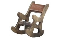 Dolls House Rocking Chair Rustic Rocker Pioneer Wooden Cabin Campsite Furniture