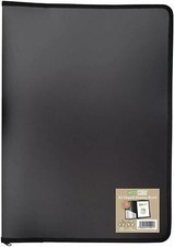 eco eco Display Book Black Zip Presentation File Folder 30 Pocket 50% Recycled