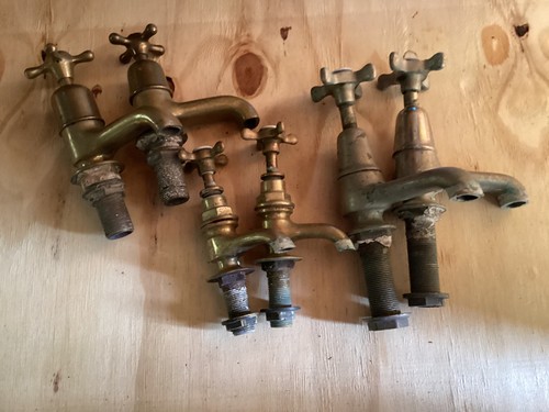Antique brass taps sink basin - antique,