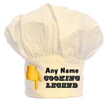 PERSONALISED COOKING LEGEND CHEFS HAT 100% POLYESTER BBQ BIRTHDAY CHRISTMAS