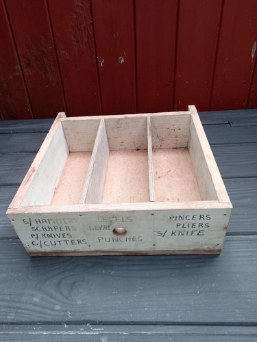 Vintage wooden tool tray - vintage,