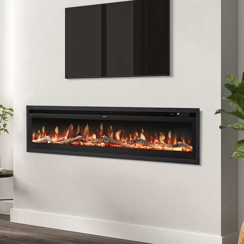 Led fireplace media wall - led, fire