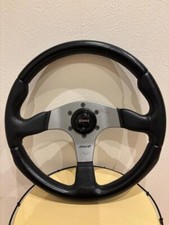 MOMO RACE Leather Steering Wheel black 350mm TYP D35 KBA 70116 used Japan