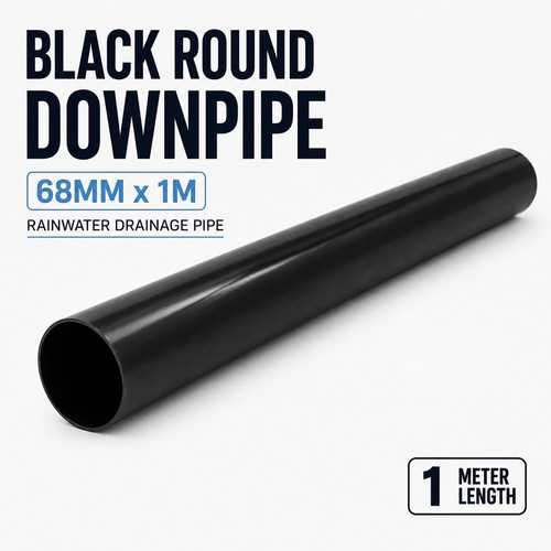 68mm black round - 68mm, downpipe