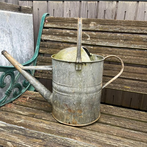 Vintage galvanised watering - galvanised,