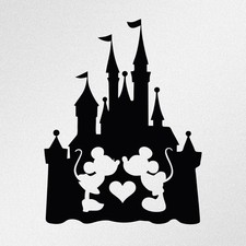 Mickey Minnie Kissing Love Disney Castle Car Laptop Vinyl Decal Sticker