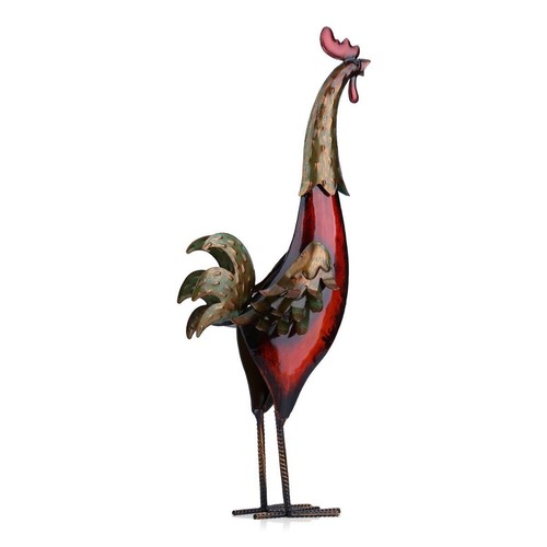 Large metal rooster garden - large,