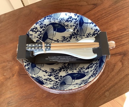 Home blue ceramic ramen - 2x,