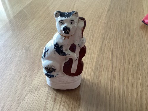 Antique staffordshire cat - antique,