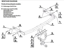 Swan Neck Tow Bar For VW Golf
