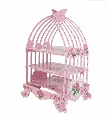 Cupcake stand birdcage - birdcage, pink