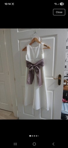 White satin bridesmaid flower - satin, bridesmaid/flower