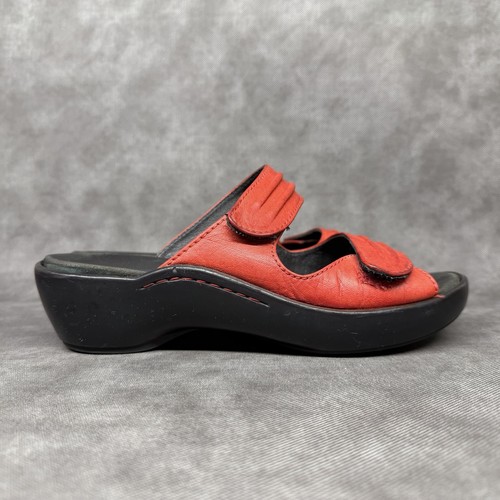 Wolky red strap slides - wolky,