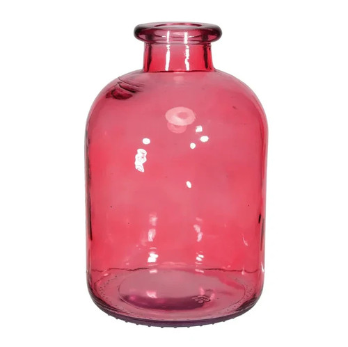 Pink blue glass stem bottle - or,