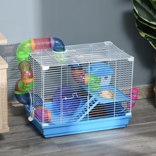 Hamster Cage Carrier Small Animal House with Exercise Wheels Tunnel Tube
