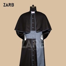 Black Clergy Cassock with Grey