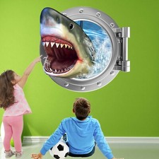 Shark porthole wall art - shark,