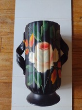 Art Deco Brentleigh Ware Handpainted Hamilton England Vase 1930s 8.5 Tall