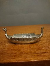 Vintage Handstopt TPB Tinn Pewter Viking Ship shields AIA Thailand Retro Metal 