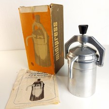 Vintage Non-Electric Espresso Coffee Maker Pot, For Camping, Stove top, 4 cups