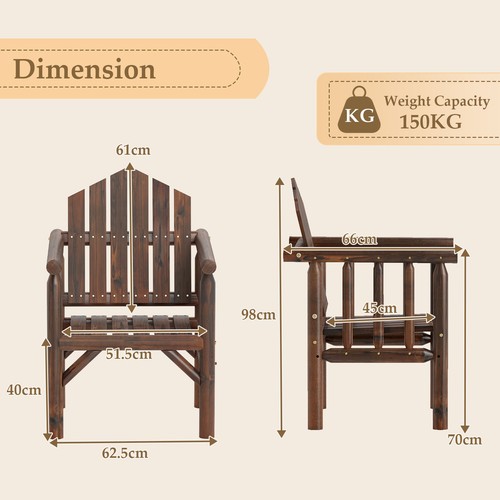 Outdoor wood armchair wooden - outdoor,