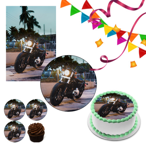 Motorbike bike cake topper - cake,
