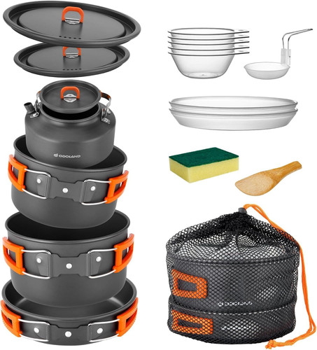 Camping cookware set non - set, non-stick