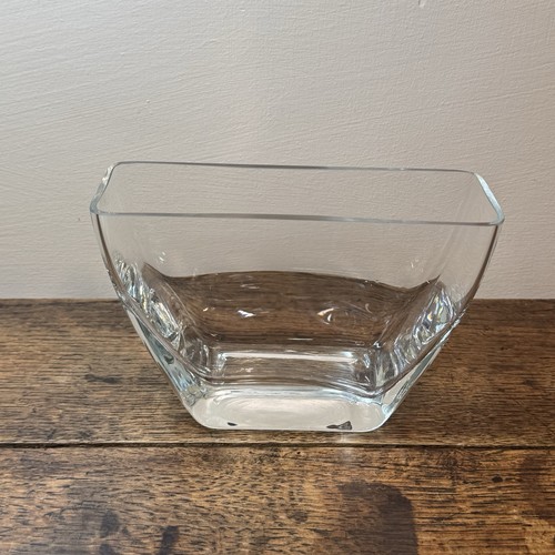 Vintage heavy clear glass vase - heavy,