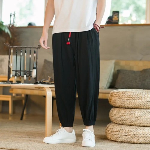 Men cotton linen harem - men's, pants