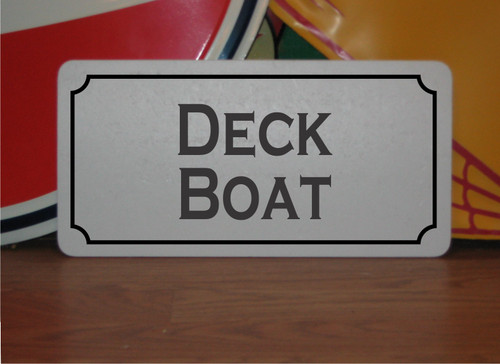 Deck boat metal sign - boat,