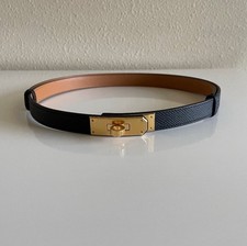 Auth HERMES Kelly Belt Black