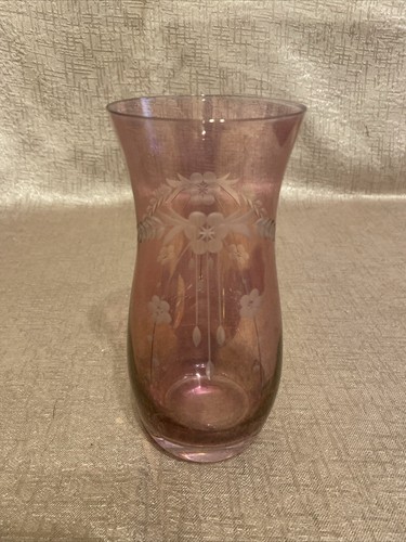 Vintage cranberry glass vase - cranberry,
