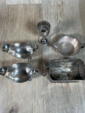 Antique EPNS Bundle - Sauce dishes, Goblet, Box. Job Lot