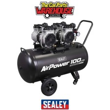 Sealey SAC10001S 100L Oil Free Low Noise Direct Drive Air Compressor 2 x 2hp