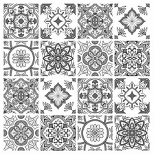 Grey Mosaic Tile Stickers Transfers  for 100mm x 100mm or  4 x 4 Inch Tiles G06