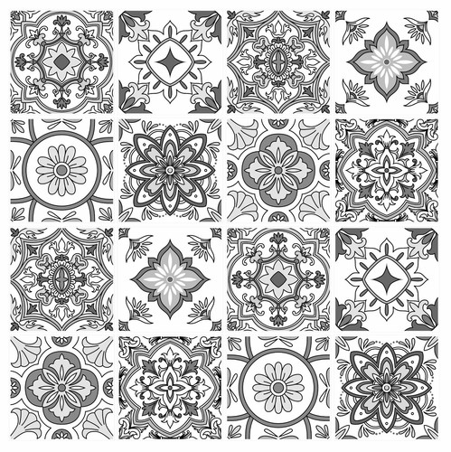 Grey mosaic tile stickers - grey,
