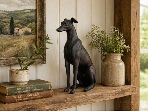 Resin greyhound ornament - resin,