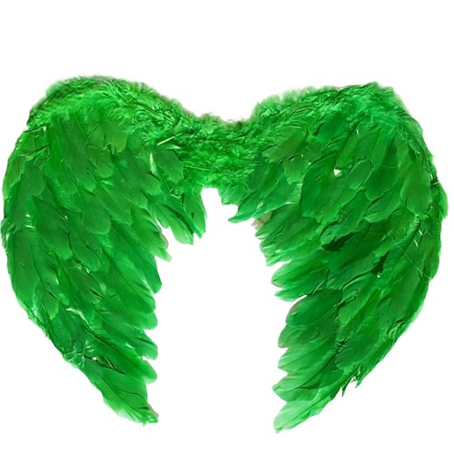 Green feather wings ladies - green,