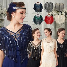 Vintage Gold Women 1920s Shawl