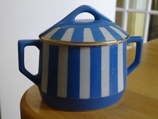 SARREGUEMINES 1 ANTIQUE FAIENCE SUGAR BOWL MOD FOX TROT